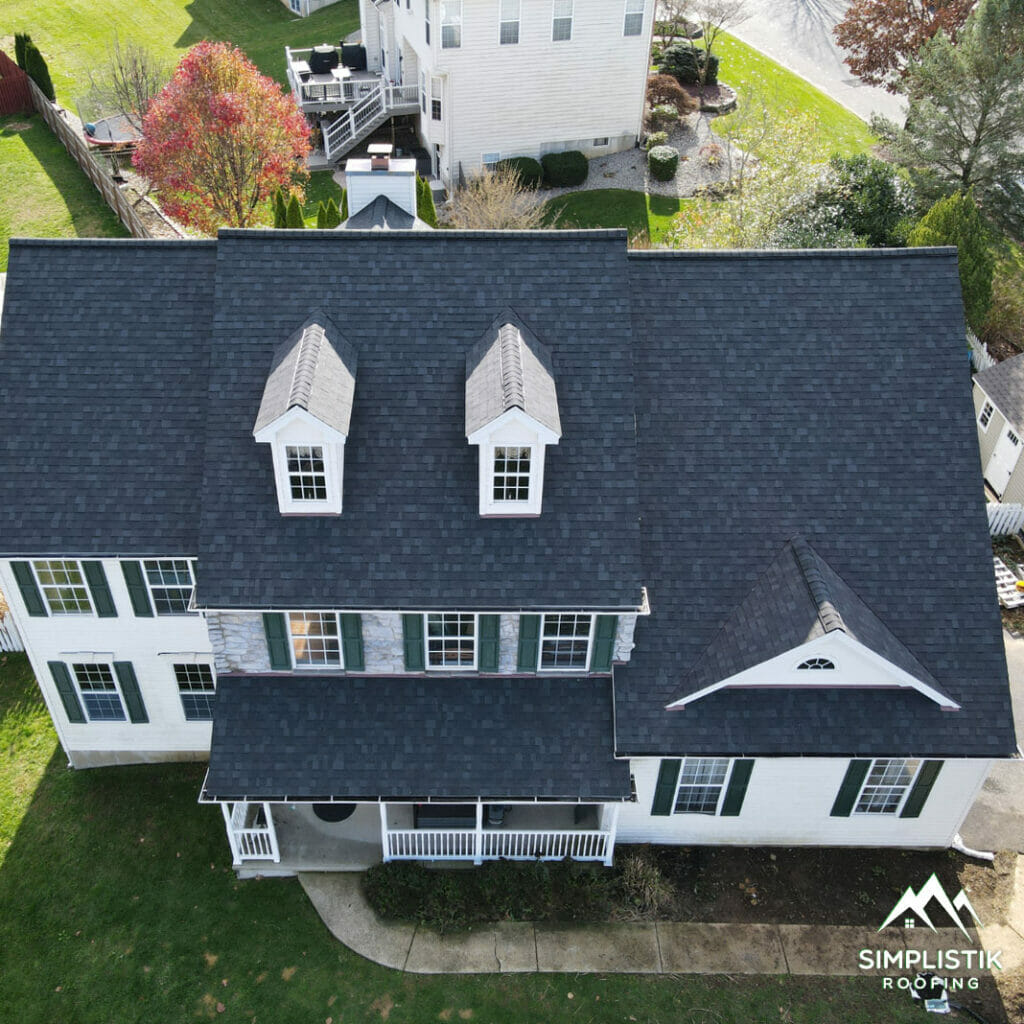 Simplistik Roofing - Completed Roofing Project Drone Shot 18
