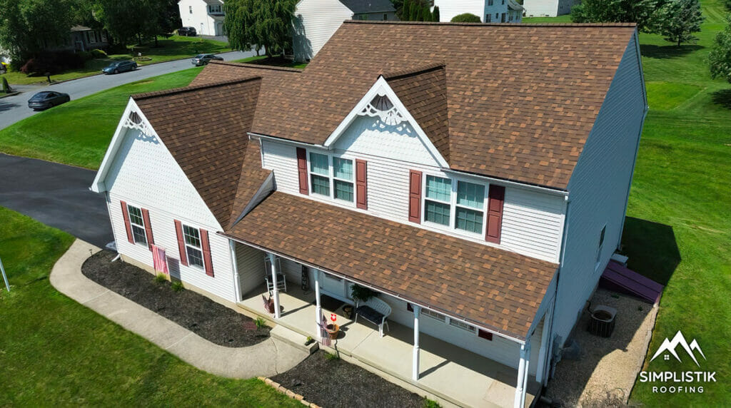 Simplistik Roofing - Completed Roofing Project Drone Shot 7