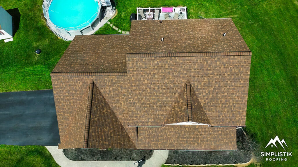 Simplistik Roofing - Completed Roofing Project Drone Shot 6