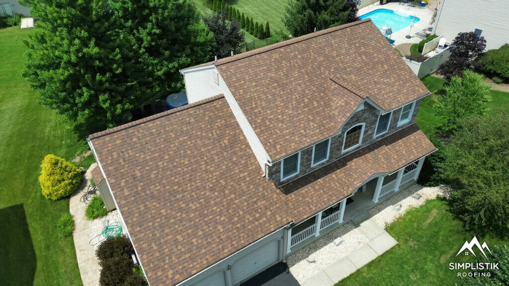 Simplistik Roofing - Completed Roofing Project Drone Shot 5