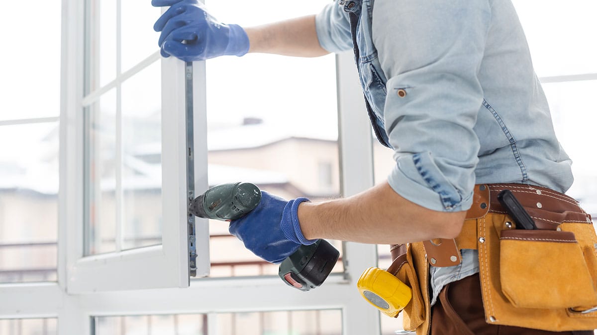 Worker installing windows - Example 3